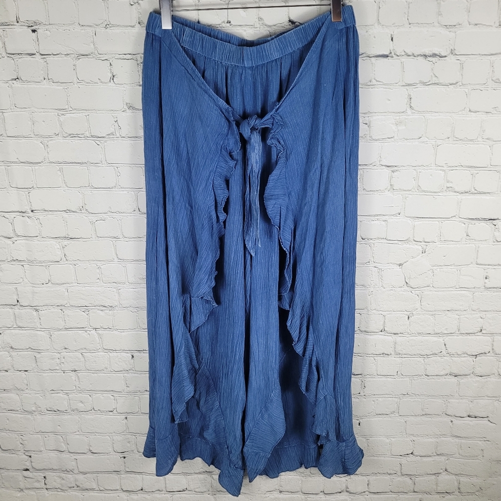 KIWI + PUNCH | flowy elastic high waist ruffle boho pants
